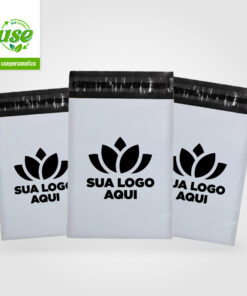 Envelopes de Segurança 25x36CM + 4CM de Aba Colante e Plástico Branco com Lacre Inviolável - Kit 100 Unidades