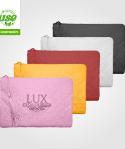 Necessaire Matelassê Bordada Personalizada - Kit 10 Unidades