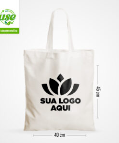 Sacola de Tecido Cru com sua Logo - Kit 50 Unidades